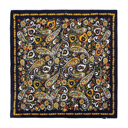 Damska apaszka jedwabna ze wzorem paisley granatowa 100-7D-S20-X10