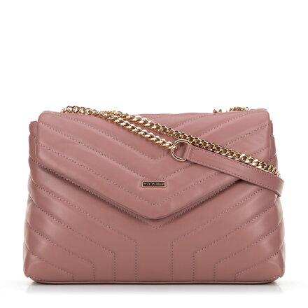 Dámska crossbody na retiazke z ekokože ružová 99-4Y-514-P