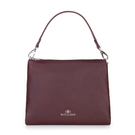 Damska crossbody trójkomorowa ze skóry bordowa 100-4E-808-3