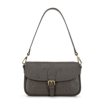 Dámska malá kožená monogramová kabelka taupe 99-4E-615-9