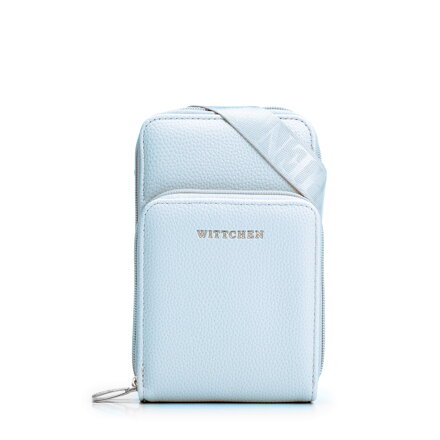 Damska minitorebka na telefon z imitacji skóry niebieska 102-2Y-413-N