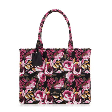 Dámska žakárová shopper kabelka s viacfarebnými vzormi 99-4E-500-X10
