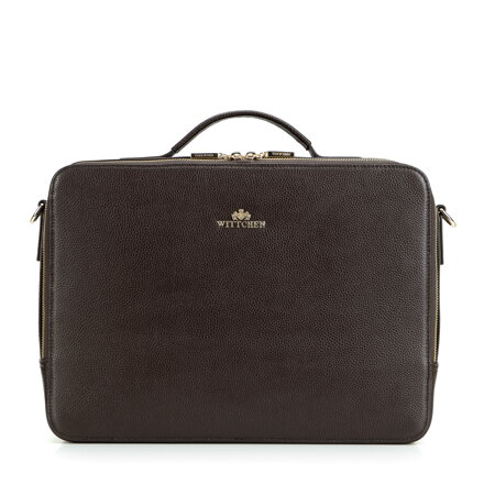 Damska torba na laptopa 15" dwukomorowa ciemny brąz 103-2E-617-4