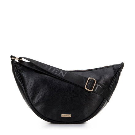 Damska torebka crossbody na szerokim pasku czarna 100-4Y-421-1