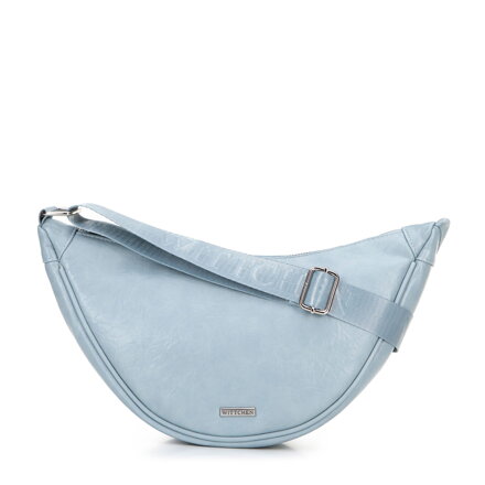 Damska torebka crossbody na szerokim pasku niebieska 100-4Y-421-N