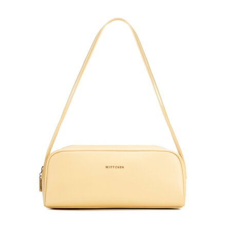 Damska torebka bagietka ze skóry naturalnej podłużna żółta 102-4E-600-Y