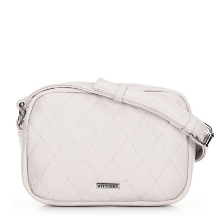Damska torebka crossbody z imitacji skóry złamana biel 100-4Y-230-0