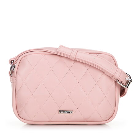 Damska torebka crossbody z imitacji skóry różowa 100-4Y-230-P