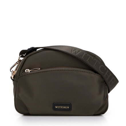 Damska torebka crossbody z nylonu zielona 99-4Y-101-Z