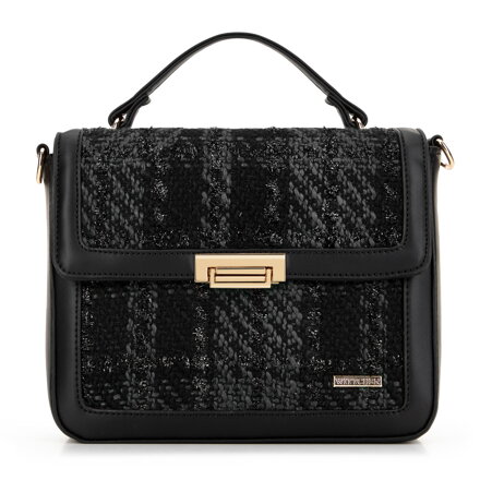 Dámska crossbody kabelka z buklé látky čierna 99-4Y-409-1