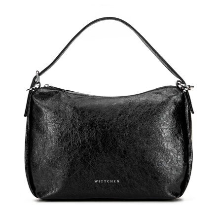 Damska torebka na ramię z imitacji skóry z regulowaną rączką czarna 101-4Y-703-1