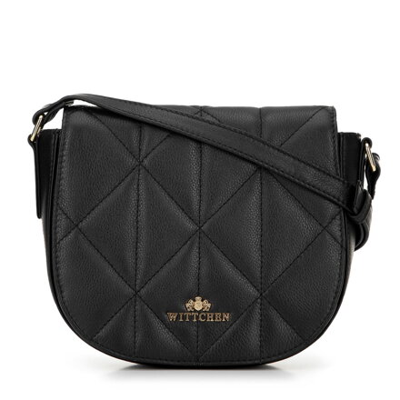 Damska torebka saddle bag z pikowanej skóry czarna 99-4E-025-1