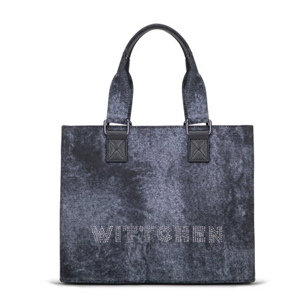 Damski kuferek z cyrkoniami ciemny szary 101-4Y-717-88