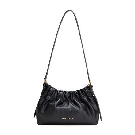 Damski worek ze skóry naturalnej mini czarny 102-4E-616-1