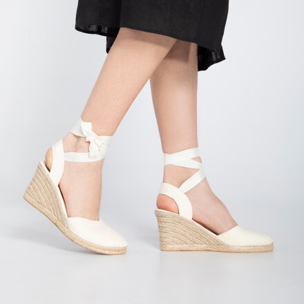 Damskie espadryle z wycięciem wiązane 98-DP-801-9