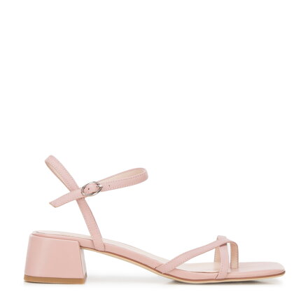 Damskie sandały skórzane z cienkimi paseczkami zgaszony róż 94-D-961-P
