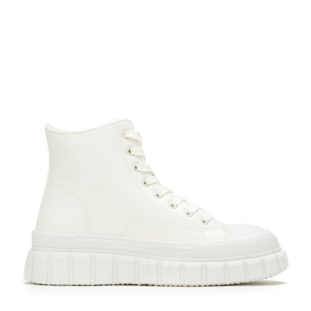 Damskie sneakersy na platformie klasyczne kremowe 97-DP-800-0 Damskie sneakersy na platformie klasyczne kremowe 97-DP-800-0