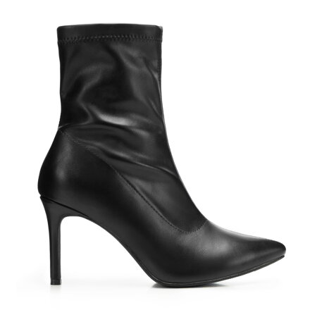 Dopasowane damskie botki na szpilce czarne 101-DP-851-1