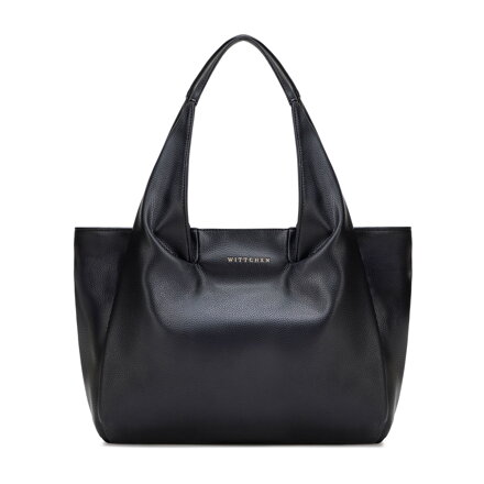 Elegancka damska shopperka z imitacji skóry czarna 102-4Y-412-1