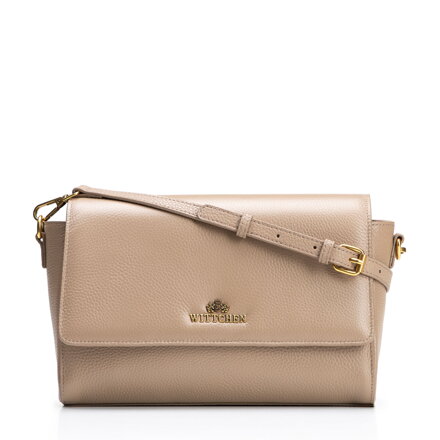 Elegancka listonoszka ze skóry naturalnej beżowa 102-4E-211-9