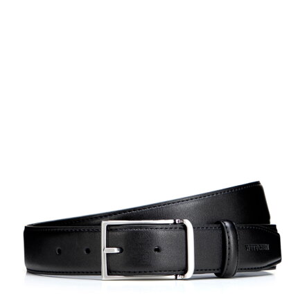 Elegancki męski pasek skórzany czarny 102-8M-101-1