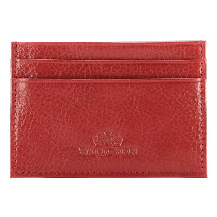 Etui na karty skórzane basic czerwone 21-2-038-3
