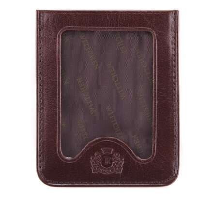 Etui na karty skórzane przezroczyste brązowe 21-2-259-4
