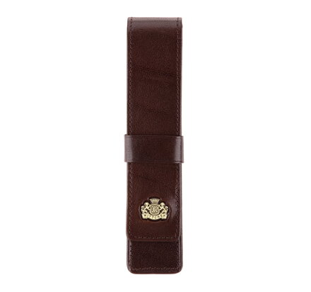 Etui na pióro skórzane z herbem brązowe 10-2-084-4