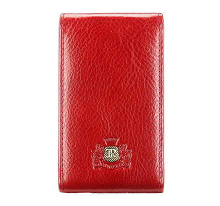 Etui na wizytówki ze skóry proste czerwone 22-2-240-3