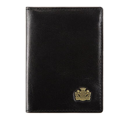 Etui na dokumenty ze skóry z herbem czarne 10-2-086-1