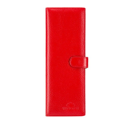 Damskie etui na wizytowki ze skóry licowej czerwone 81-1-406-3