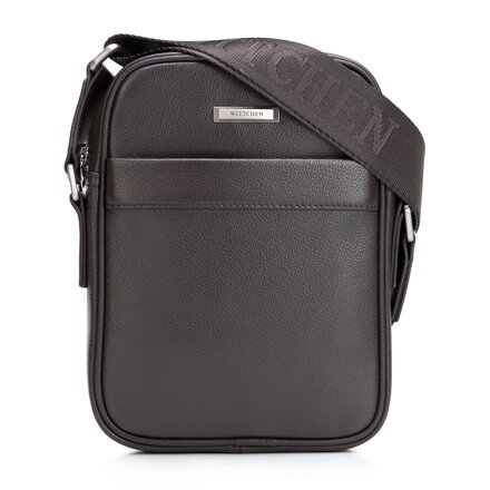 Klasická pánska crossbody taška z prírodnej kože hnedá 102-4U-606-4