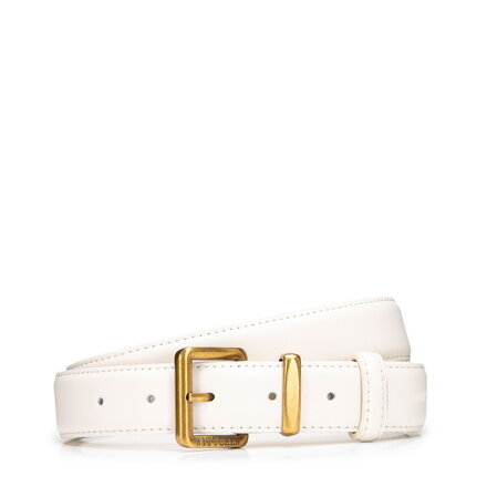 Klasyczny damski pasek ze skóry naturalnej kremowy 102-8D-010-8