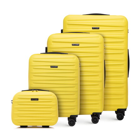 Komplet walizek z ABS-u w poziome tłoczenie żółty 56-3A-00K-50