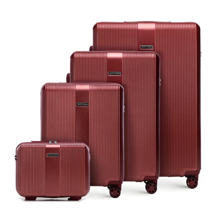 Komplet walizek z polikarbonu burgund 56-3P-90K-36