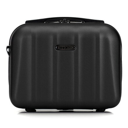 Kosmetyczka podróżna z polikarbonu fakturowana czarna 56-3P-114-11