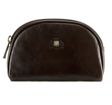 Kosmetyczka skórzana z herbem półokrągła 39-3-006-3