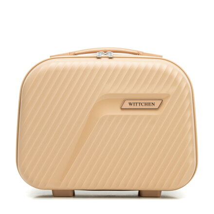 Kosmetyczka podróżna z polipropylenu w ukośne pasy beżowa 56-3T-504-86