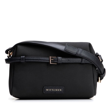 Listonoszka z imitacji skóry z dekoracyjnym paskiem czarno - złota 101-4Y-420-1G