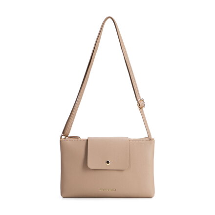 Malá crossbody kabelka s nastaviteľným popruhom – béžová Wittchen 104-4Y-506-9