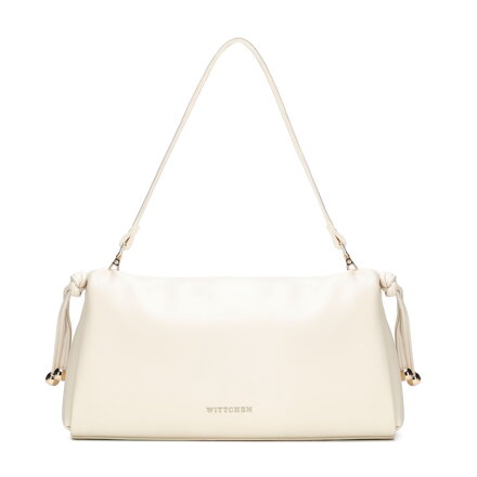 Mała listonoszka ze skóry ekologicznej z troczkiem kremowa 102-4Y-407-0