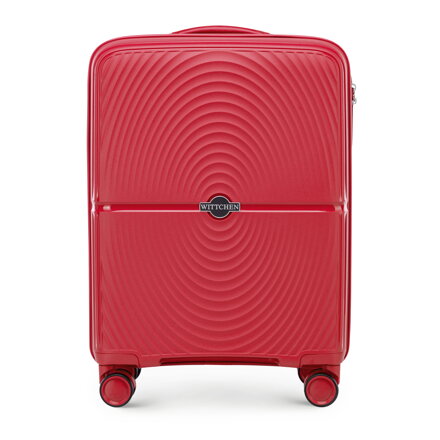 Mała walizka z polipropylenu w okręgi czerwona 56-3T-301-31