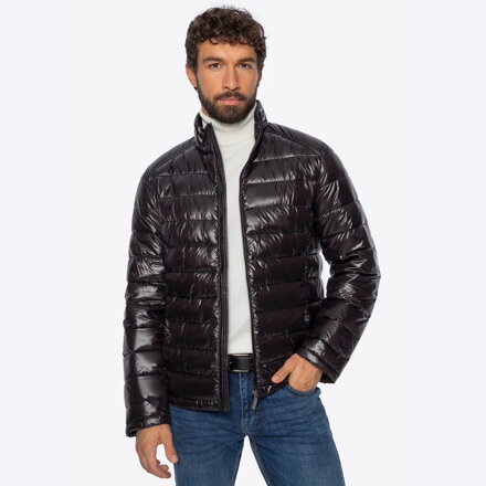 Męska kurtka przejściowa pikowana czarna 101-9D-251-1