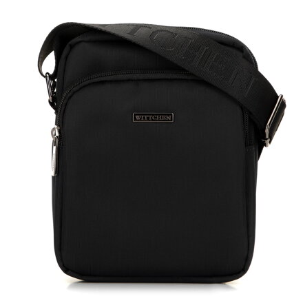 Pánska crossbody taška s predným vreckom čierna 99-4P-211-1