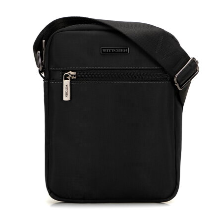 Pánska crossbody taška s nastaviteľným pásom a logom čierna 99-4P-212-1