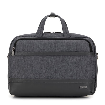 Pánska taška na notebook 15,6” s lemovaním z ekokože sivá 98-3P-500-8