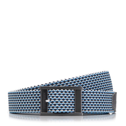 Męski pasek z plecionki dwustronny granatowo-niebieski 98-8M-001-1