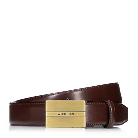 Męski pasek ze skóry naturalnej z automatyczną klamrą brązowy 100-8M-916-4