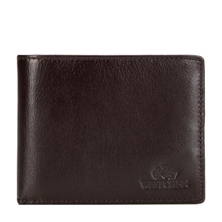 Męski portfel skórzany z wykładanym panelem ciemny brąz 21-1-039-L40