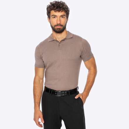 Męski sweter bawełniany z domieszką kaszmiru beżowy M0-99-105-9